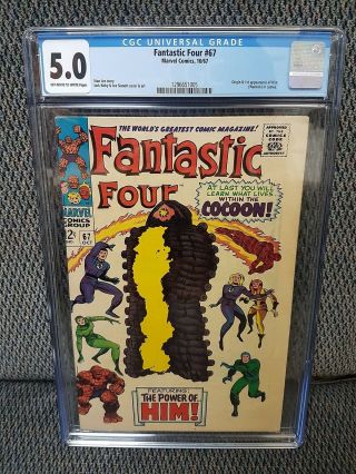 Fantastic Four 67,  Cgc,  5.  0/vg To Fine,  Origin & 1st App Him (warlock)