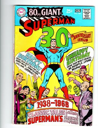 Superman 207 (1968 - - Dc - - Fn/vf) 80 - Page Giant (g - 48) ; 30th Anniversary Issue