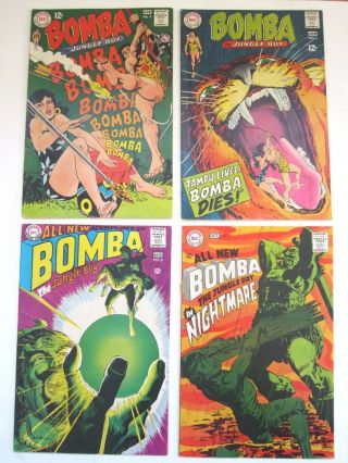 Bomba The Jungle Boy 4 Issue Run 4 5 6 & 7 Fn,  Dc Comics 1968 - Jungle Action