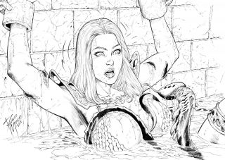 Red Sonja 3 By Ronaldo Mendes - Art Pinup Drawing Comic