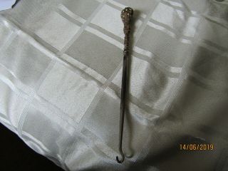 Antique Rm Marples & Sons Boot Button Hook Hallmarked Silver Handled F