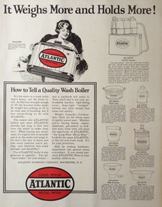 1923 Ad.  (xd25) Atlantic Stamping Co.  Rochester,  Ny.  Metal - Ware Boiler