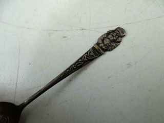 Antique Souvenir Sterling Silver Demitasse Spoon Merry Christmas Santa Claus Vtg 2