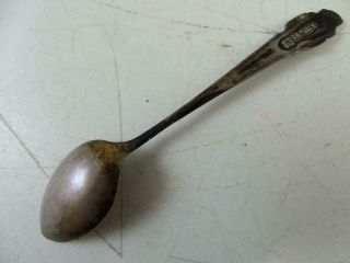 Antique Souvenir Sterling Silver Demitasse Spoon Merry Christmas Santa Claus Vtg 4