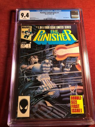 1986 Marvel Comics The Punisher 1 Limited Series Cgc Grade 9.  4 White Pages