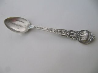 Old Ornate Sterling Silver Souvenir Spoon California 1849 Unique