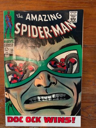 Spider - Man 55,  1967,  8.  5 Very Fine Doctor Octopus,  Gwen Stacy,  Stan Lee