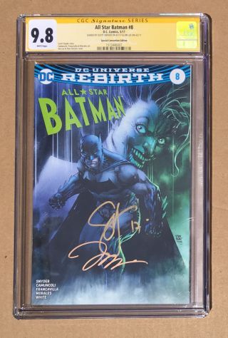 Jim Lee Scott Snyder Cgc 9.  8 Ss Signed All Star Batman 8 Fan Expo Variant Joker