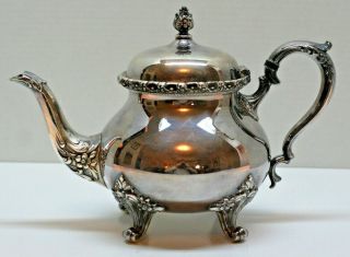 Webster - Wilcox Silverplate Tea Pot International Silver DuBarry Pattern 3202 4