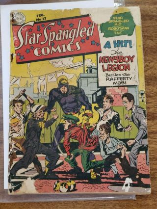 Star Spangled Comics 17 1943 Tnt,  Robotman,  Jack Kirby Grade 1 - 2