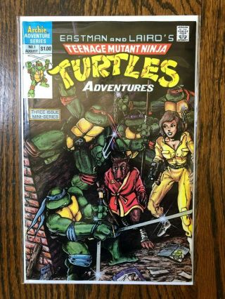 Teenage Mutant Ninja Turtles Adventures 1 Archie 1988 Vf 1st Bebop Rocksteady
