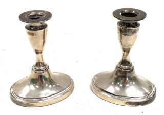 Vintage Style Silver Plated Candlesticks Candle Holder England 5 " - E37