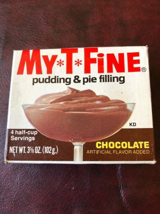 Vintage My T Fine Full Box Chocolate Pudding Old Mib