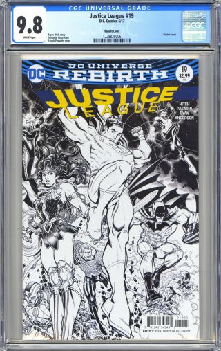 Justice League 19 Sketch Variant Cover Cgc 9.  8