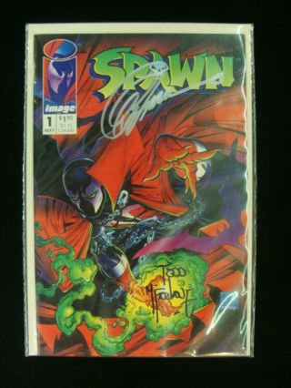 Spawn 1 Signed By Todd Mcfarlane & Greg Capullo Image Comics Vf - Nm
