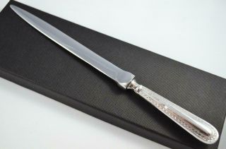 Boxed Sheffield Sterling Silver Handled Letter Opener Feather Edge Pattern 1924