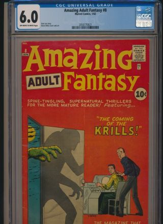 Marvel Comics Adult Fantasy 8 1962 Cgc 6.  0 Ow/wp Steve Ditko Story/art