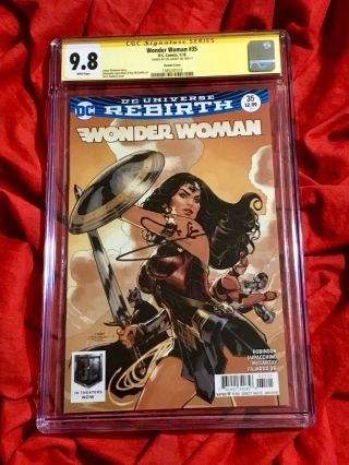 Cgc Ss 9.  8 Wonder Woman 35 Dodson Variant Signed By Gal Gadot Ww1984 Movie