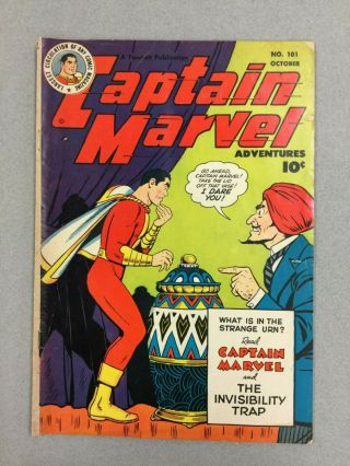 Captain Marvel Adventures 101,  Vg (4.  0),  1949 Fawcett,  " The Invisibility Trap "