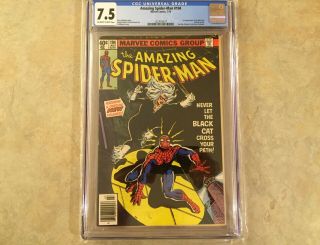 Spider - Man 194 Cgc 7.  5 Ow/w Pages Marvel Comics 1979 First App Blackcat
