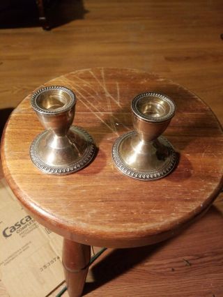 Vintage Duchin Creations Sterling Silver Weighted Candle Holders 2 Candlesticks