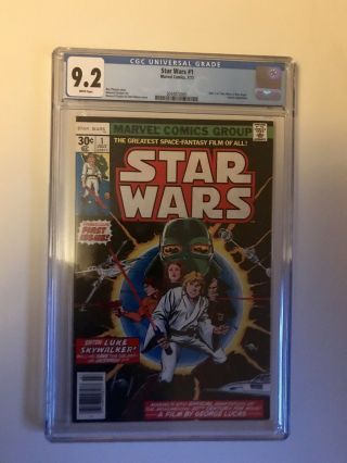 Star Wars Number 1 Comic Book 1977 White Pages 9.  2.  Just Arrived From Cgc