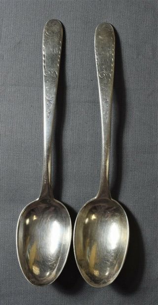 Kirk " Mayflower " Pattern Coin Silver Spoons,  Mid - 19th Century,  40 G.