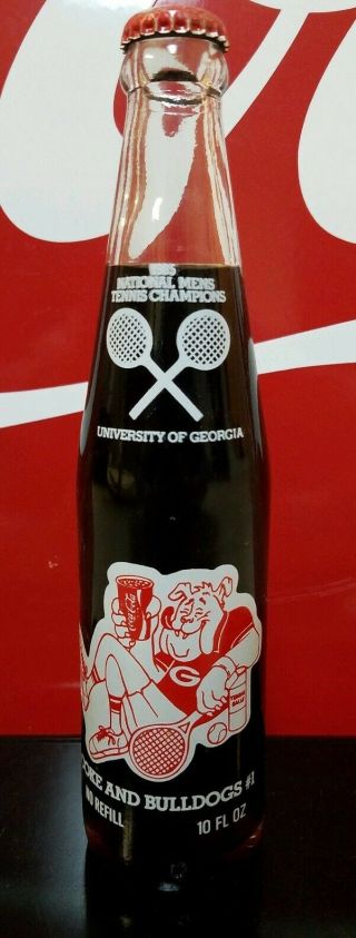 Full Coca - Cola 10 Oz.  Comm.  Bottle - University Of Georgia Nat 