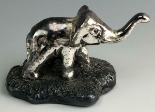 Zanfeld 999 Fine Sterling Silver Mini Miniature Baby Elephant Trunk Up Figurine