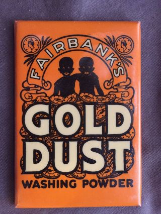 Vintage Black Americana Fairbanks Gold Dust Washing Powder Pocket Mirror Advert.