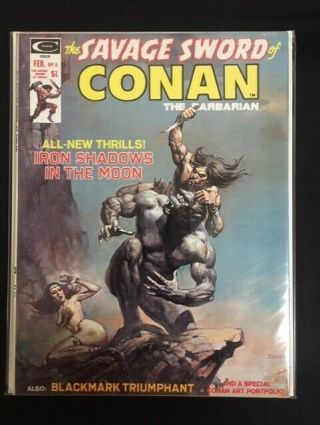 Savage Sword Of Conan 4 Thomas Corben Vallejo Very Fine,  Vf,  (8.  5) Marvel 1975