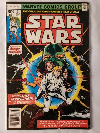 Star Wars 1 (marvel 1977) 1st Appearance 1st Print Newstand Fine