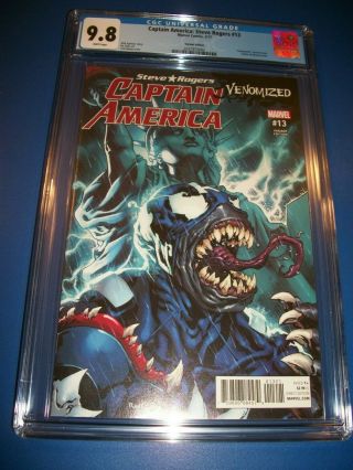 Captain America: Steve Rogers 13 Venomized Variant Cgc 9.  8 Nm/m 1st Pr Venom