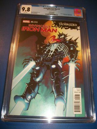 Invincible Iron Man 5 Venomized Variant Cgc 9.  8 Nm/m Gorgeous Venom 1st Print