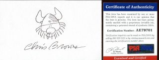 Chris Browne Hagar The Horrible Hand Drawn Sketch Signed Index Card Psa Dna