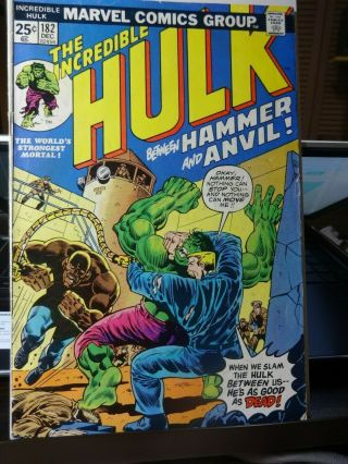 The Incredible Hulk 182 Vg Marvel Value Stamp Intact 3rd Wolverine