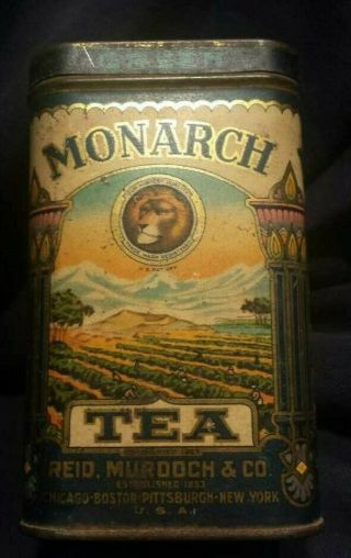 Vintage Monarch Tea Container Tin