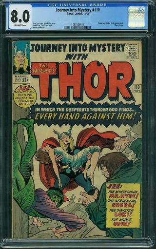 Journey Into Mystery 110 Cgc 8.  0 Ow