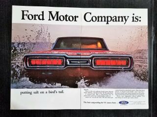 1965 Ford Motor Company Thunderbird Vintage Two Page Color Ad