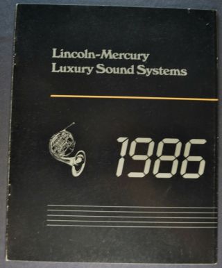 1986 Lincoln Mercury Sound Brochure Continental Mark Vii Marquis Cougar Capri 86