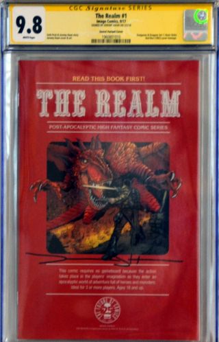 The Realm 1 Secret Variant Cover Cgc Ss 9.  8 Signed By Jeremy Haun