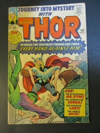 Marvel Comics Journey Into Mystery 110 W/ Thor & Mr Hyde 1964 Vintage Old Comic