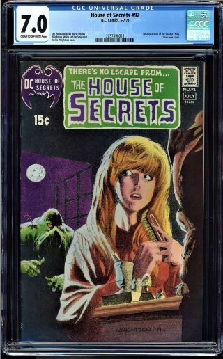 House Of Secrets 92 Cgc 7.  0 1st Appearance Of The Swamp Thing Cgc 2037498013