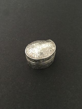 Vintage Silver Pill Box Semicolon Shaped