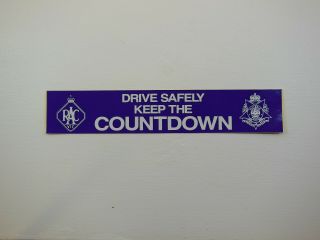 Sticker Vintage Racv R.  A.  C.  V.  Drive Safely Keep The Countdown Victoria Police Te