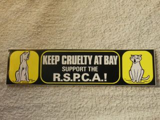 Sticker Vintage Keep Cruelty At Bay Support The R.  S.  P.  C.  A.  Rspca Dog Cat