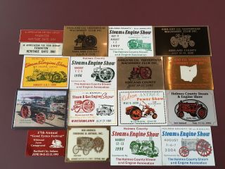 15 Antique Hit Miss Gas Steam Engine,  Tractor Power Show Exhibitor Plaques -