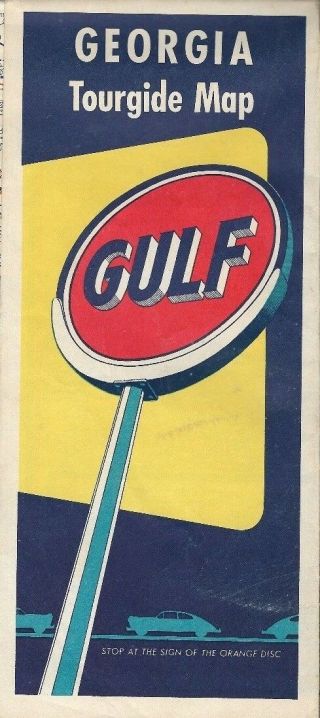 1954 Gulf Oil Sanitary Rest Rooms Road Map Georgia Atlanta College Park Decatur