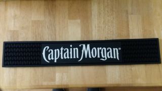 Captain Morgan Spiced Rum,  24 " White And Black Rubber Bar Mat
