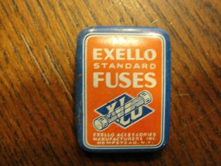 Vintage Advertising Exello Standard Auto Fuses Tin Box 30 Amp